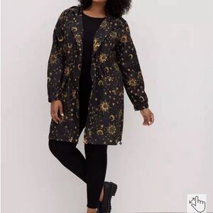Torrid Black and Gold Starry Utility Jacket